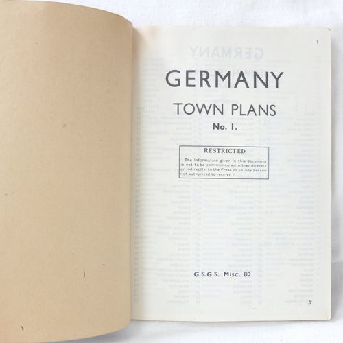 Germany Town Plans No. 1 (1943)