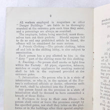 WW1 Munitions Factory Rules (1916)