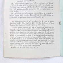 WW1 Munitions Factory Rules (1916)