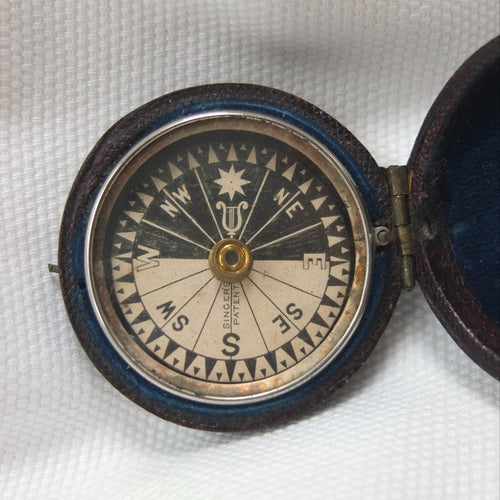 Singer's Patent Leather Cased Compass c.1868
