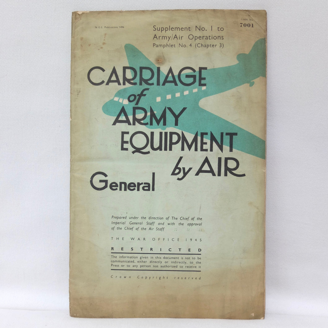 C47 Dakota Air Operations Manual (1945) | Carriage of Army Equipment by Air