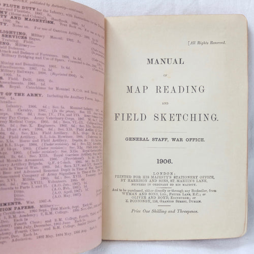 Map Reading and Field Sketching (1906) | 1/4th East Lancashire Regiment