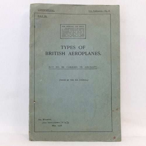 WW1 RAF Types of British Aeroplanes (1918) | Compass Library